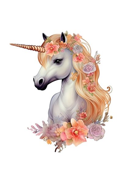 BV Unicorn Decorative Sticker, Orange, 70 cm