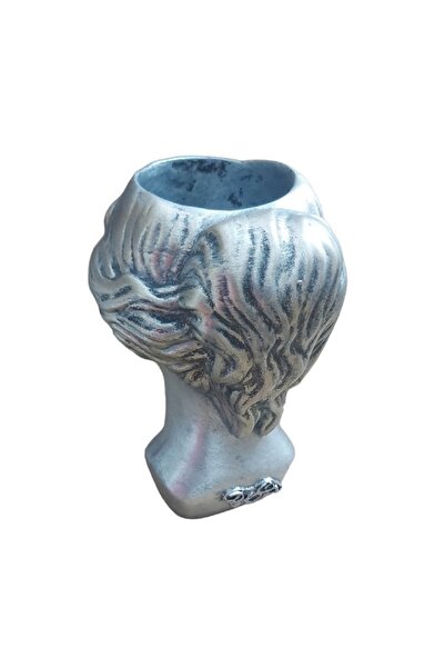 BV Decorative vase, female bust, vintage gray, 23 cm