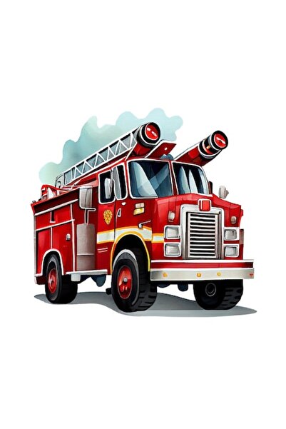 BV Sticker decorativ Masina de Pompieri Rosu 69 cm