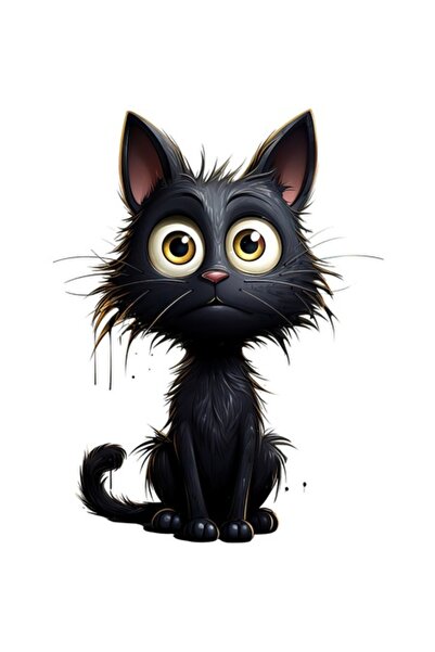 BV Autocolant decorativ - Pisică - Negru (1366STK-5)