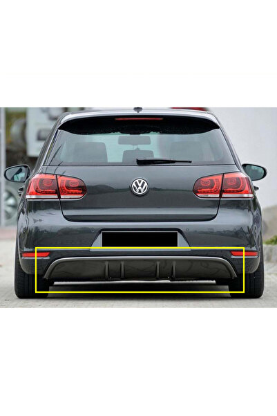 AkmTuning Vw Golf 6 Rieger Difüzör Parlak Siyah Plastik 2008 2009 2010 2011 2012 Arka-difizör-bodykit-ek