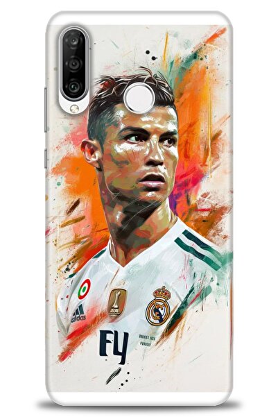 Rulet Aksesuar غطاء متوافق مع هاتف هواوي P30 لايت HD مطبوع - غطاء سيليكون بتص...