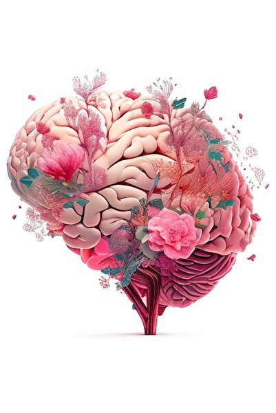 BV Autocolant decorativ, Creier cu flori, violet, 63 cm