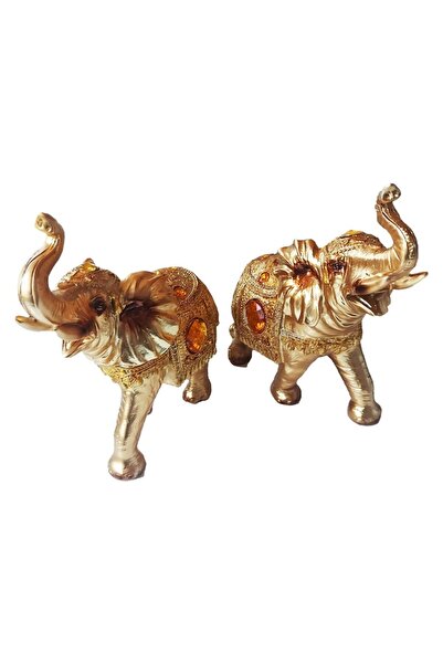 BV Set of 2 elephants, Gold, 20 cm