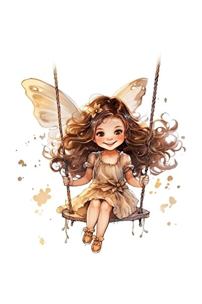 BV Autocolant decorativ „Micuța prințesă”, maro, 71 cm