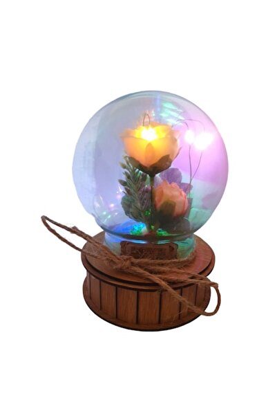 BV Aranjament floral cu luminițe și cutie muzicală, multicolor, 15 cm