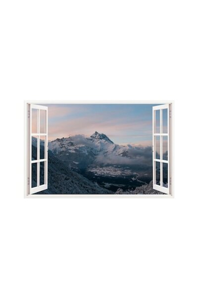 BV Decorative Sticker, 3D Window, Mountains, 85 cm, 198STK