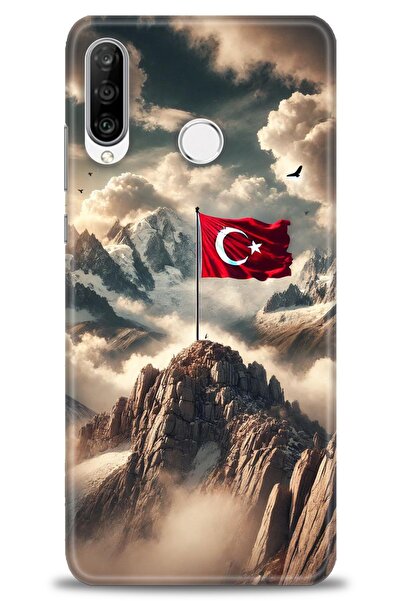 Rulet Aksesuar غطاء متوافق مع هاتف هواوي P30 لايت HD مطبوع - غطاء سيليكون بتص...