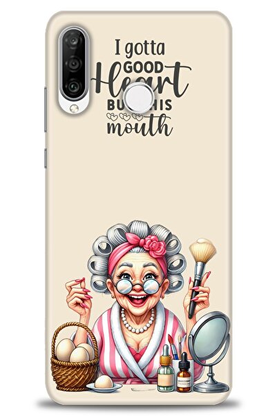 Rulet Aksesuar غطاء متوافق مع هاتف هواوي P30 لايت HD مطبوع - غطاء سيليكون بتص...