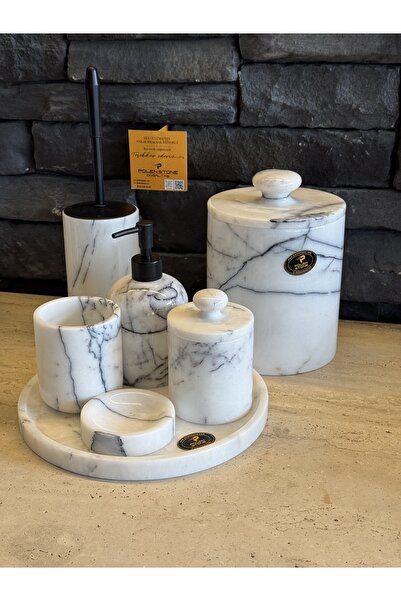 Polen Stone – Lilac Marble 7-Piece Bathroom Set