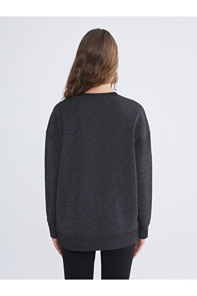 LC Waikiki LCW Modest Bisiklet Yaka Oversize Kadın Sweatshirt Tunik