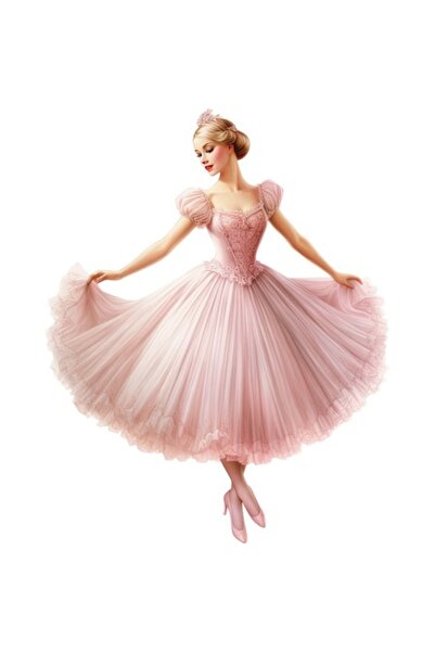 BV Autocolant decorativ - Balerină, roz, 76 x 60 cm