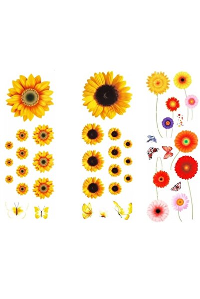 BV Autocolant decorativ cu flori colorate, 90 cm