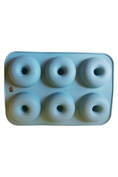 BV Silicone mold for donuts or cakes, 6 cavities, Blue, 26 cm