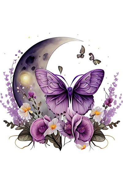 BV Autocolant decorativ, Fluture, Mov, 62 cm