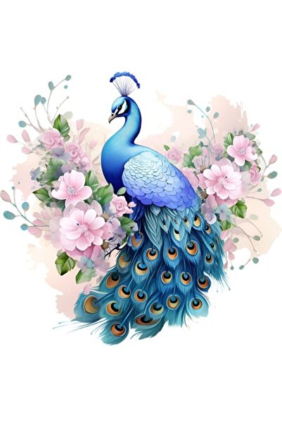 BV Decorative sticker, Peacock, Pink, 60 cm, 1345STK-1