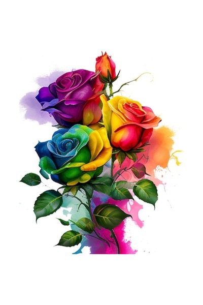 BV Autocolant decorativ - Trandafiri, verde, 74 cm