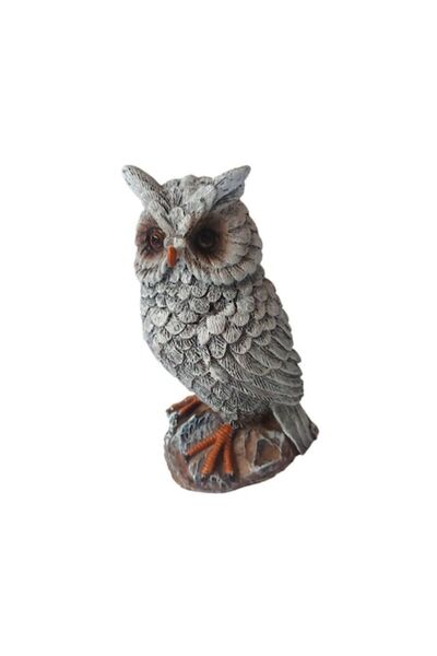 BV Decorative Figurine, Owl, Grey, 18 cm (MI37)