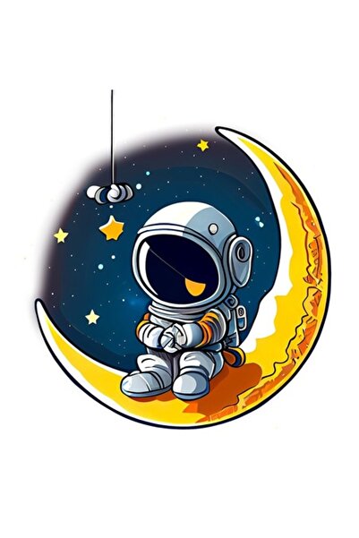 BV Autocolant decorativ, Astronaut, Galben, 63 cm