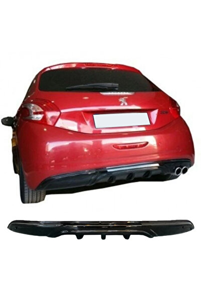 AkmTuning Peugeot 208 Difüzör Parlak Siyah Plastik 2012-2018 Arka-difizör-bod...