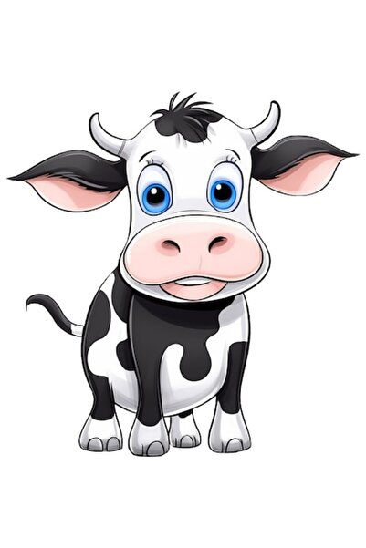 BV Autocolant decorativ - Vacă, Negru, 62 cm