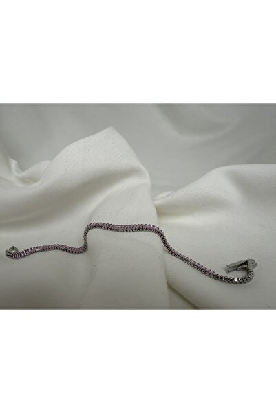 all mine Powder Pink Zircon Stone Waterway Steel Bracelet cm