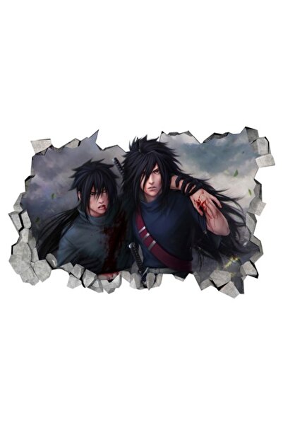 BV Autocolant decorativ - gaură 3D în perete, Naruto, 85 cm