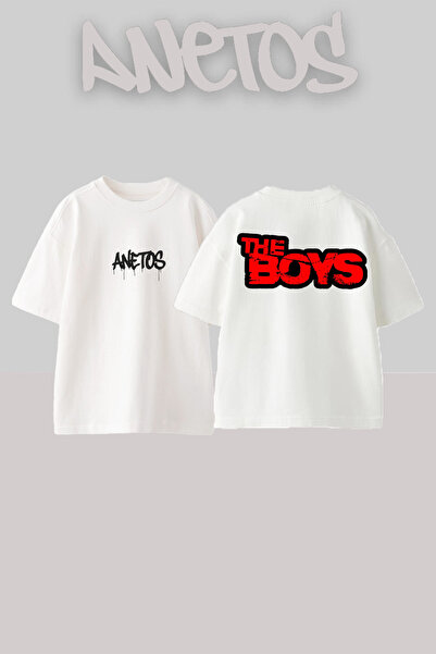 Anetos Μπλουζάκι The Boys Σχεδιασμός με τύπωμα στην πλάτη Γιάννη Cotton Λευκό...