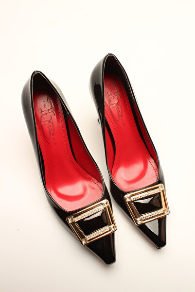 İDİL SİYAH RUGAN TOKALI KADIN STİLETTO