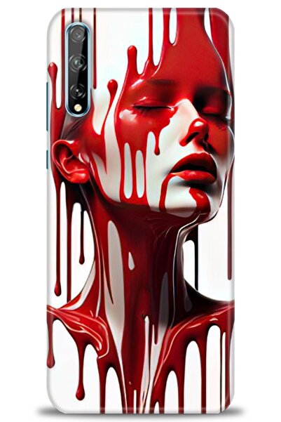 Rulet Aksesuar غطاء متوافق مع هاتف هواوي Y8P HD مطبوع + واقي شاشة سيراميك غير...