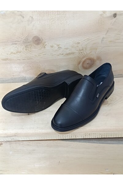 LİCCAS Men's Winter Classic Shoes Genuine Leather Rubber and Non-Slip Sole Slip-On Water Resistant