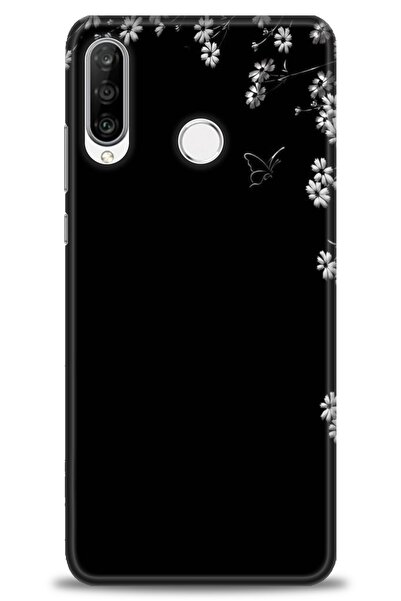 Rulet Aksesuar غطاء متوافق مع هاتف هواوي P30 لايت HD مطبوع + واقي شاشة سيرامي...