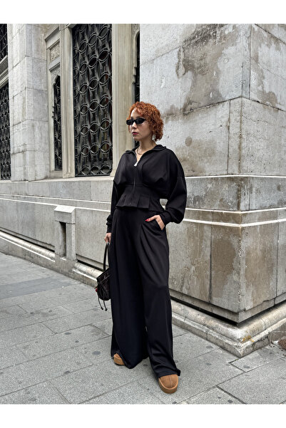 Bak'ap Premium Modal Belted Jacket-Wide Leg Pants 2-Piece Set Aura