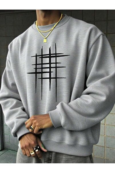 OVER HEAD Ανδρικό φούτερ Abstract Line με τύπωμα Oversize Cycling Jacket