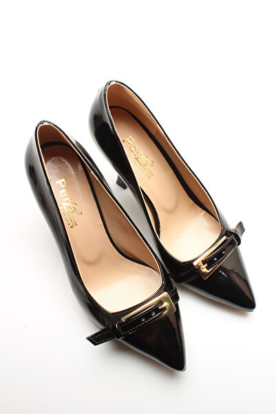 İDİL BLACK Patent Leather Buckle Women's Heels
