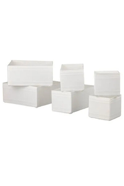 IKEA Produs premium Durabil, robust, design elegant, din material textil, organizator pentru sertare pentru dulap, set de cutii de 6 piese SKUBB