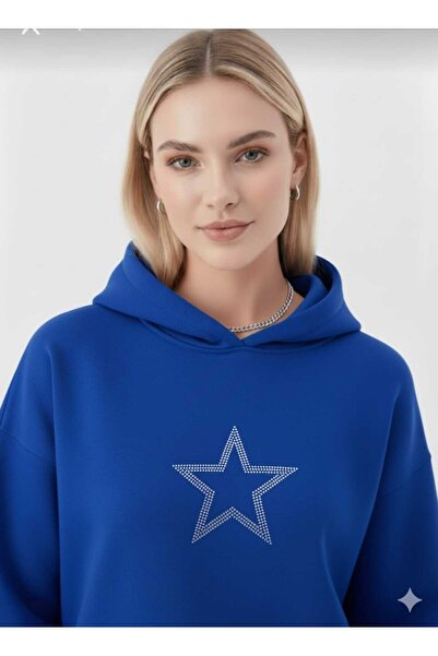 blackbonds Φούτερ με κουκούλα μεγάλου μεγέθους με 2 κλωστές, χοντρό σαρντονγκ...