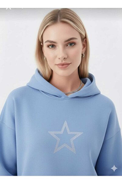 blackbonds Φούτερ με κουκούλα μεγάλου μεγέθους με 2 κλωστές, χοντρό σαρντονγκ...