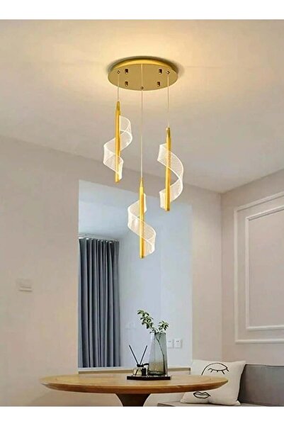 best power مصباح معلق Creative 7035-3-GD بثلاثة مصابيح، LED مدمج بثلاثة ألوان