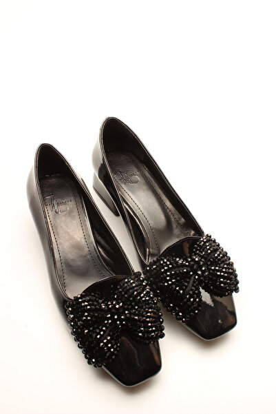 İDİL SİYAH RUGAN TAŞLI KADIN TOPUKLU