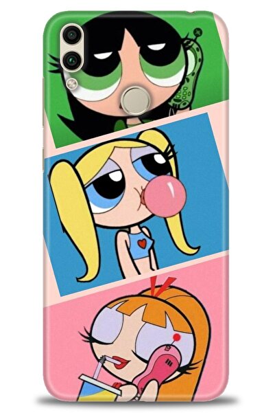 Rulet Aksesuar غطاء متوافق مع هاتف هواوي هونر 8C HD مطبوع + واقي شاشة سيراميك...