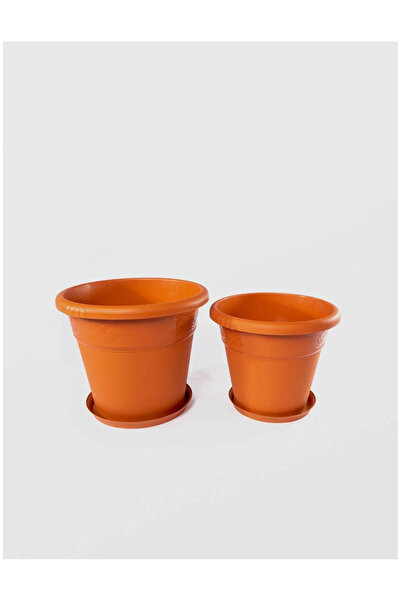 sterk Kvetináč Lalea s podnosom, STERK, 56 x 46 cm, hnedý plast