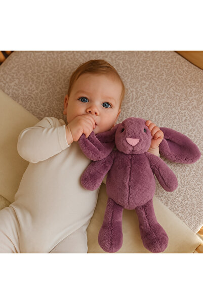 Boule De Petite Pupi Mor Tavşan Uyku Arkadaşım Peluş Oyuncak