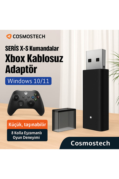 cosmostech Xbox Kablosuz PC Uyumlu Oyun Adaptörü | Win 7/8/8.1/10/11 | Xbox One X/S, Series X/S, Elite Series