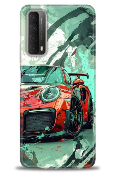 Rulet Aksesuar غطاء متوافق مع هاتف هواوي بي سمارت 2021 HD مطبوع - غطاء سيليكو...