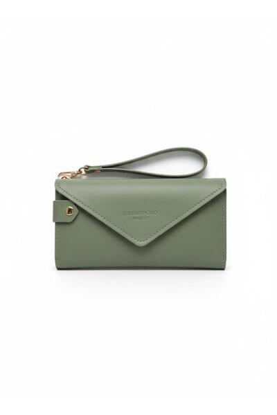 SHIKIRTI Γυναικείο πορτοφόλι με θήκη για τηλέφωνο, θήκη για νομίσματα και κάρτες, με λουράκι για τον καρπό