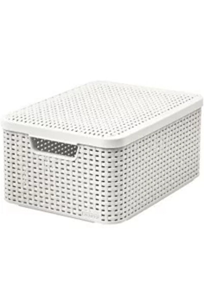 CURVER Kôš na bielizeň, Curver, 2 úchyty, s vekom, plast, krémová, 40 l