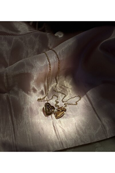 ZEYNEP KARACA Kalp Formlu Açılabilir Gold Kolye – Memory Heart Locket