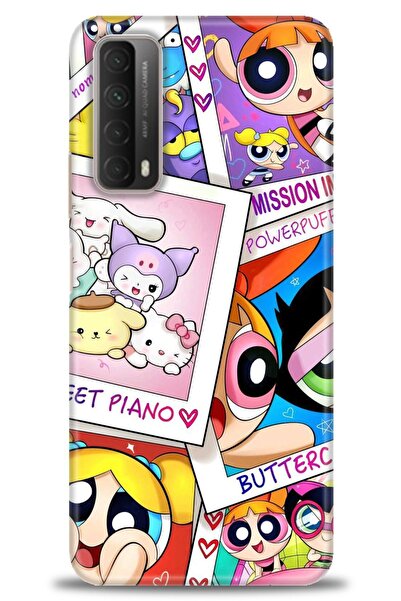 Rulet Aksesuar غطاء متوافق مع هاتف هواوي بي سمارت 2021 HD مطبوع - غطاء سيليكو...