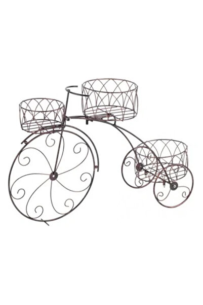 Strend Pro Kovová podpera na kvetináče, Strend Pro, model bicykla, 3 držiaky,...